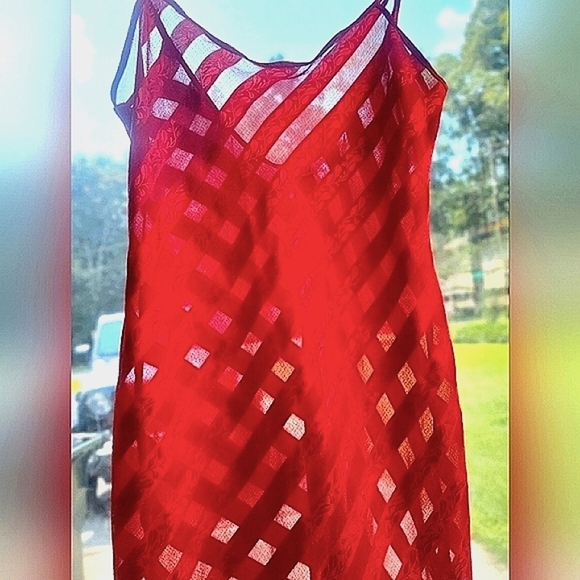 Vintage Lucie Ann II Red Slip Dress Nightgown Medium - Picture 3 of 10